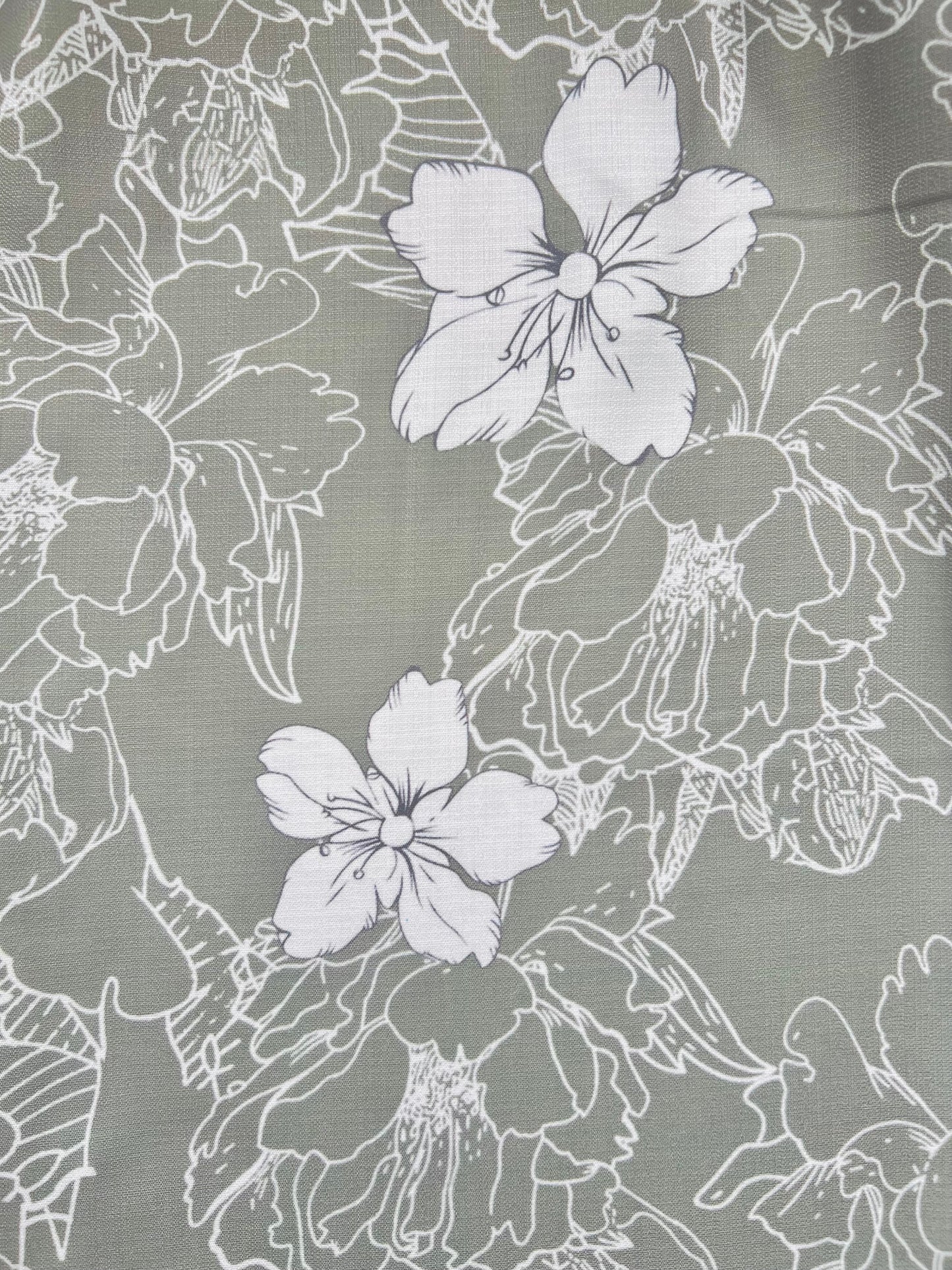 Olive Green Hibiscus Hawaiian Shirt