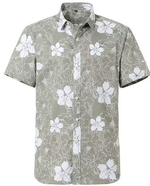 Hibiscus Hawaiian Shirt: Blue or Green - Phin Hawai'i