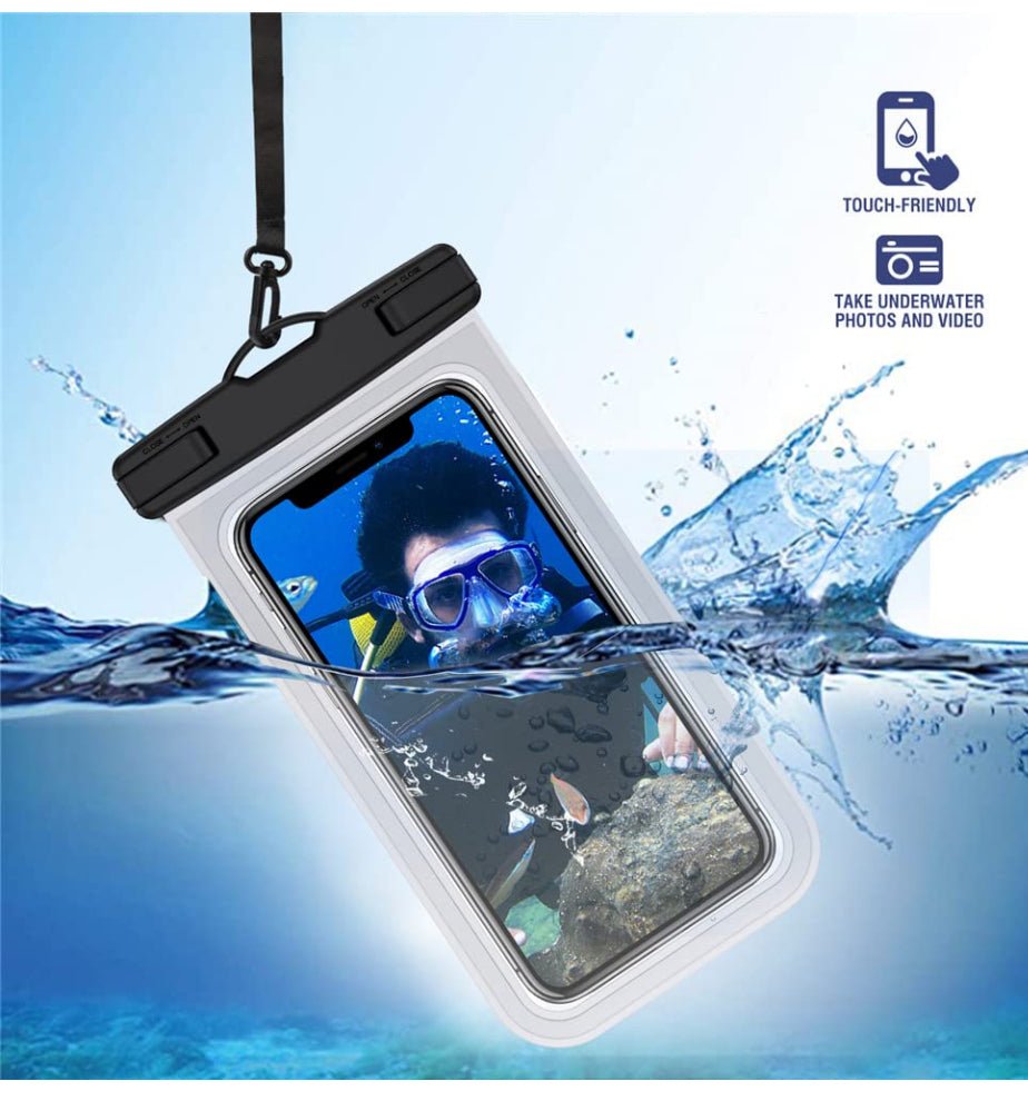 Shop White Waterproof Phone Pouch Shop White Waterproof Phone Pouch