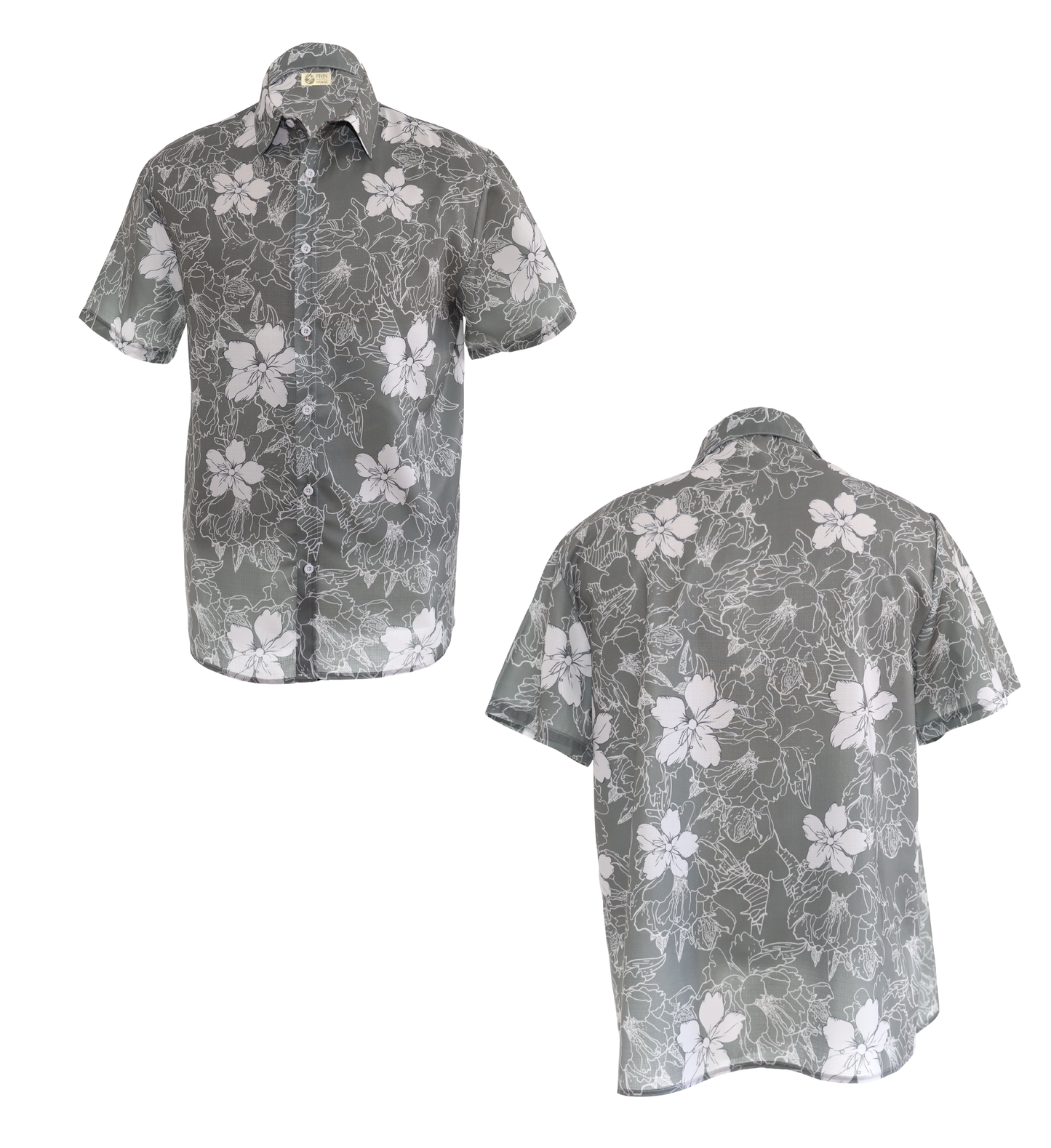 Olive Green Hibiscus Hawaiian Shirt