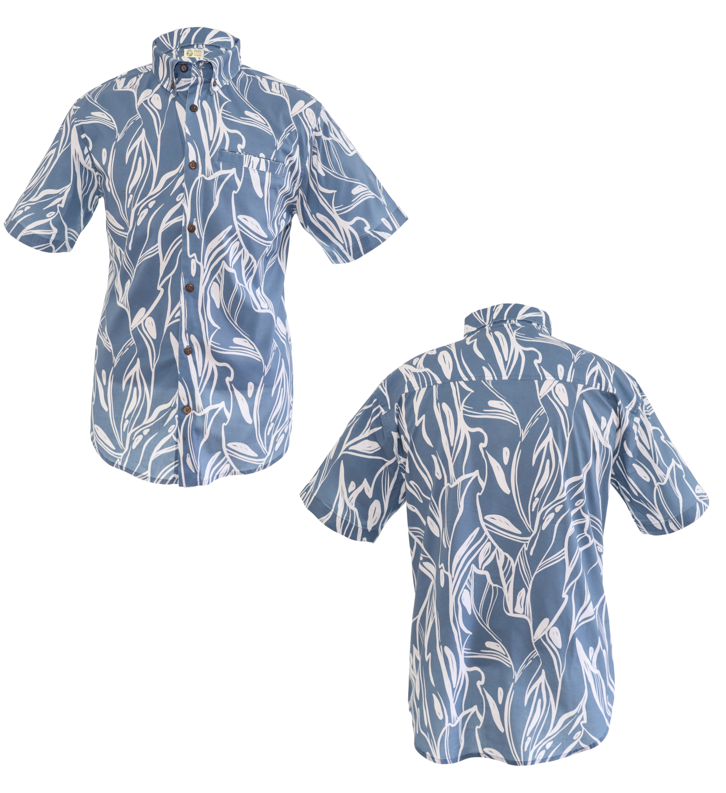 Tropical Leaves - Quiet Harbor Blue