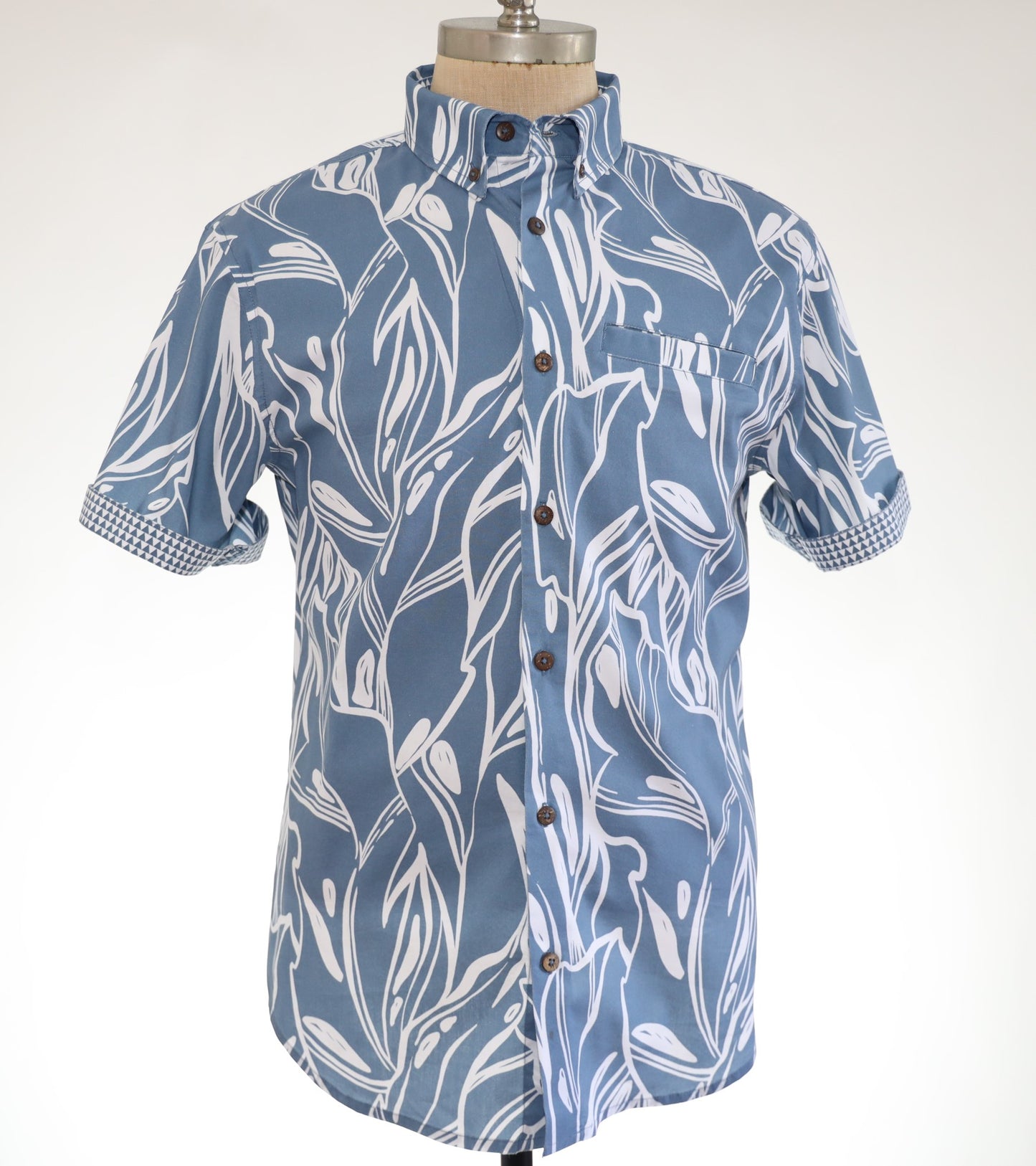 Tropical Leaves - Quiet Harbor Blue
