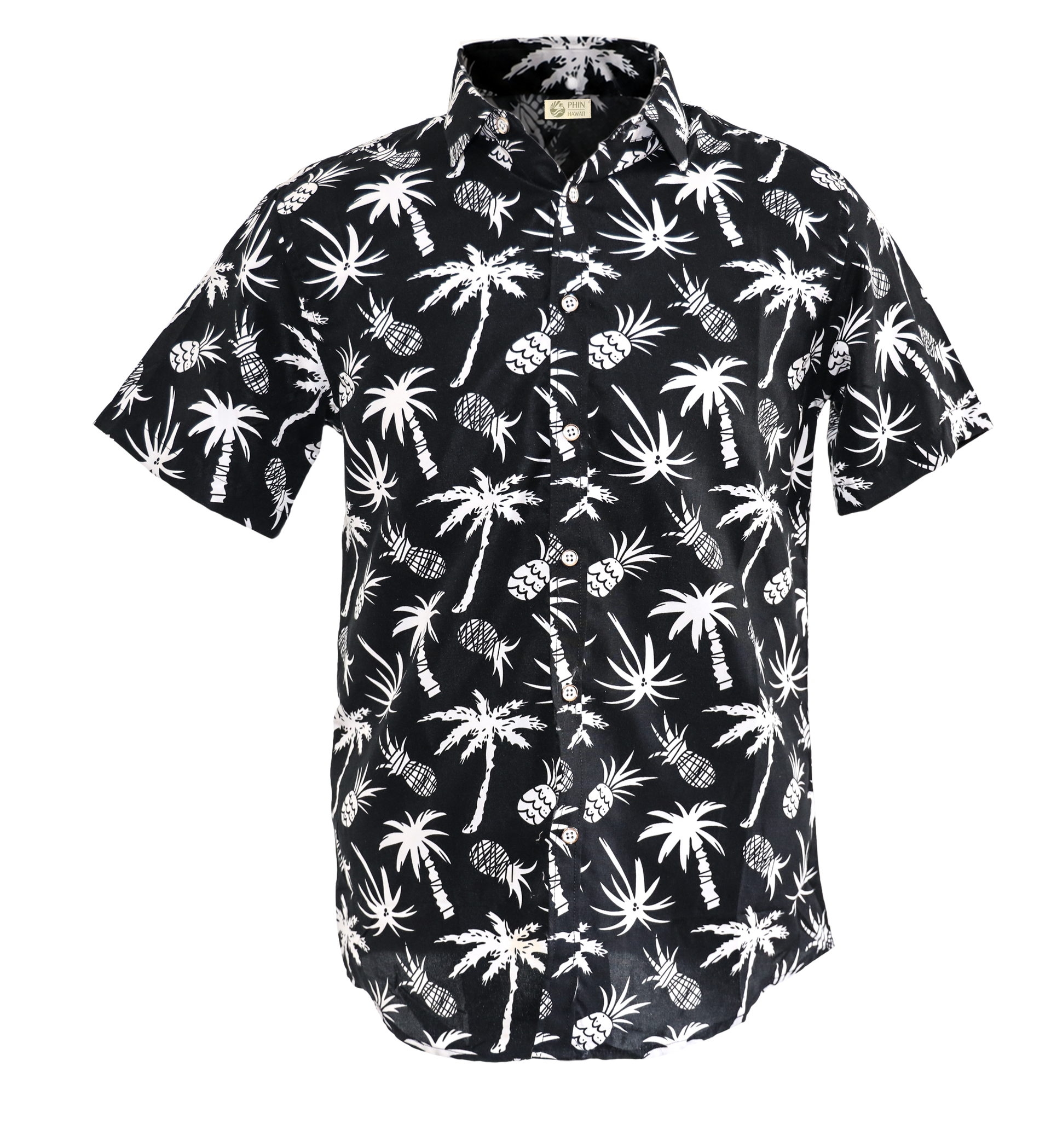 Black Pineapple Hawaiian Shirt | Palm Tree Hawaiian Shirt