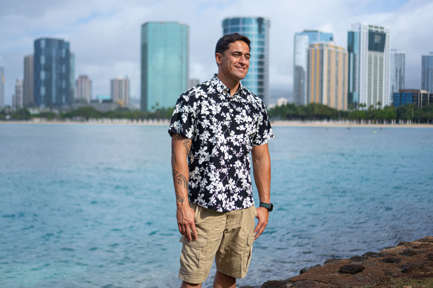 Black & White Floral Shirt
