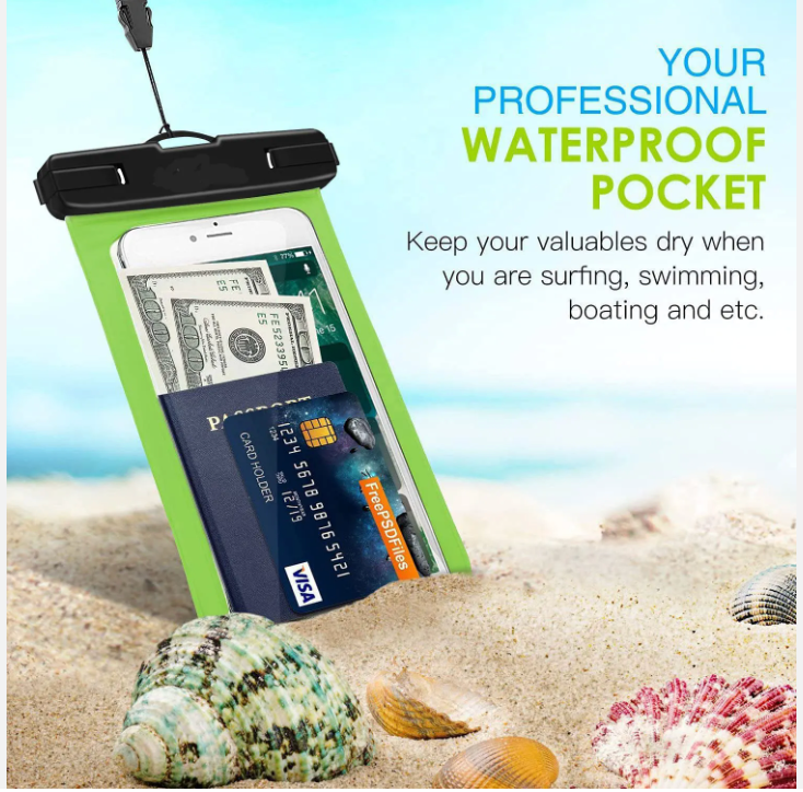 Waterproof Phone Pouch: Black Color