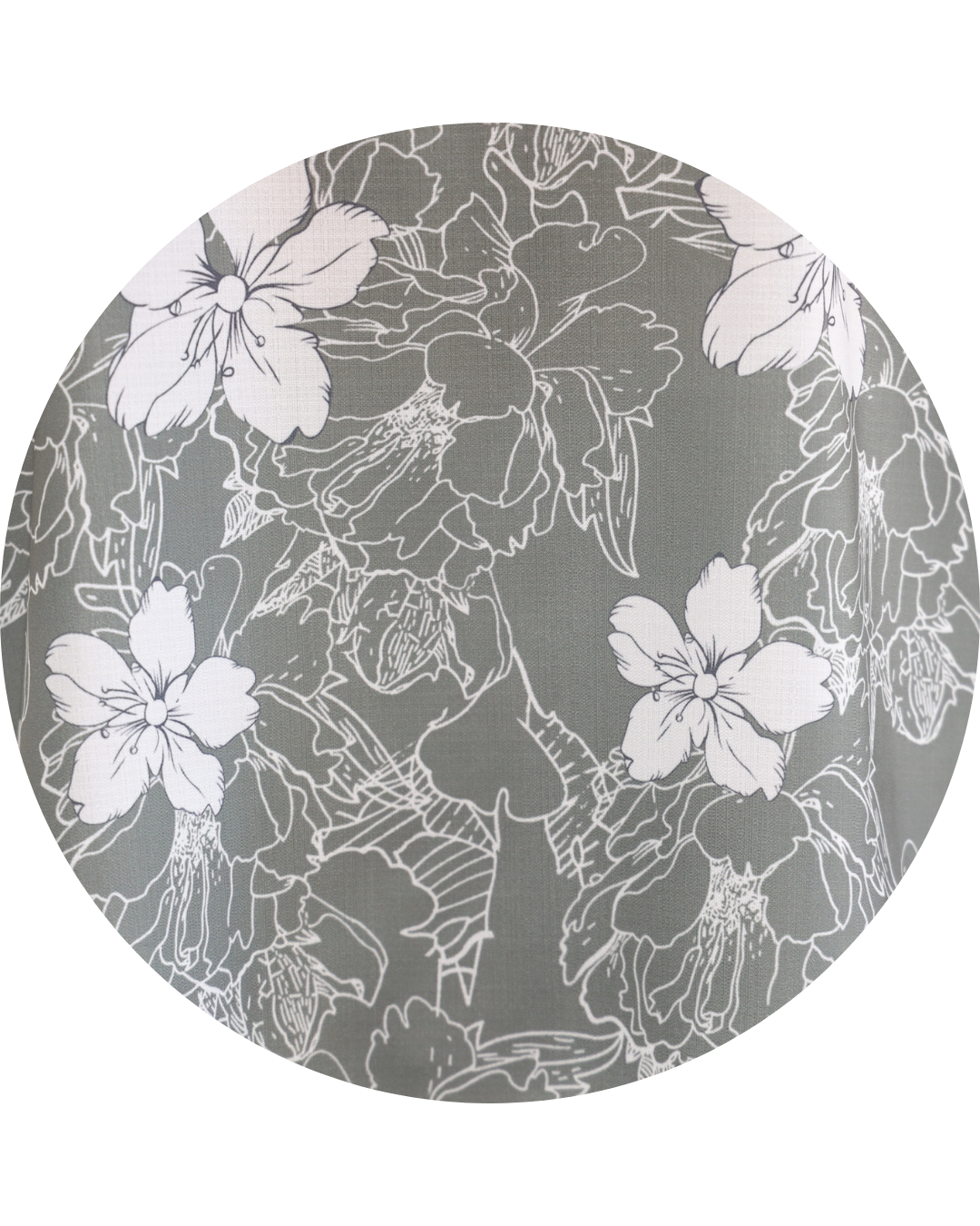 Olive Green Hibiscus Hawaiian Shirt