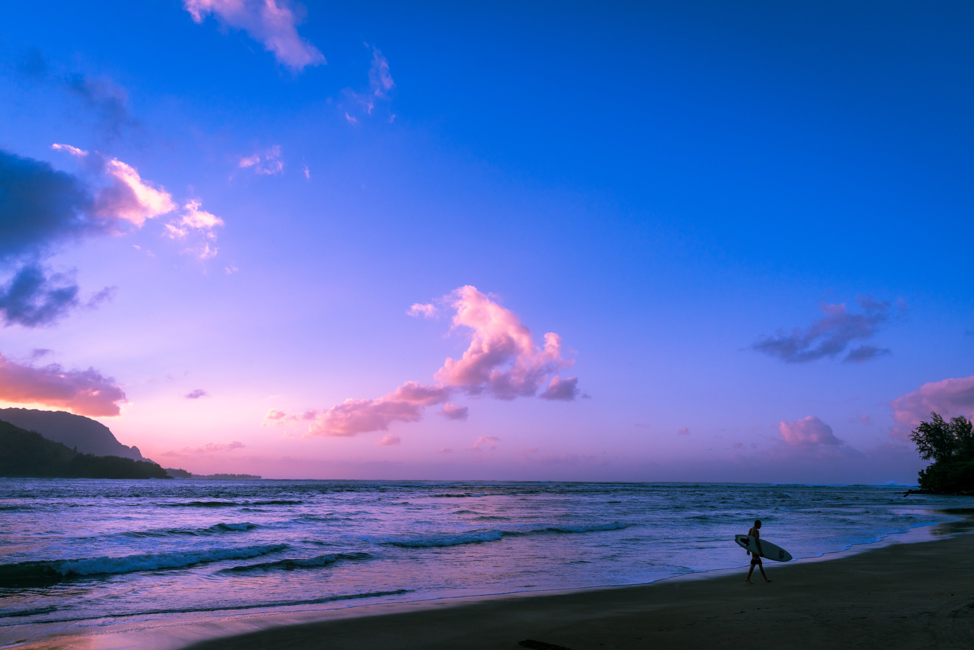 Hawaiian beach at sunset